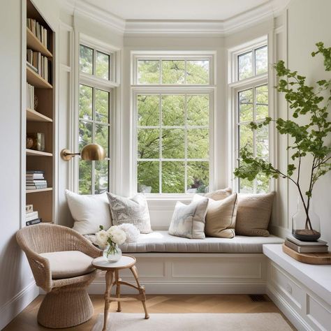 Window Seats, Window Seat Ideas, Bay Window Benches, Bay Window Living Room, Window Bench Seat, Window Seat Design, Bay Window Seat, Window Nook, Window Benches