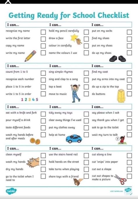 What children should be expected to do before starting school School Preparation Activities, School Readiness Checklist, Prek Readiness Checklist, Teacher Checklist Before School Starts, Tot School Schedule, Preschool Preparation, Preschool Checklist, Kindergarten Checklist, Teaching Prek