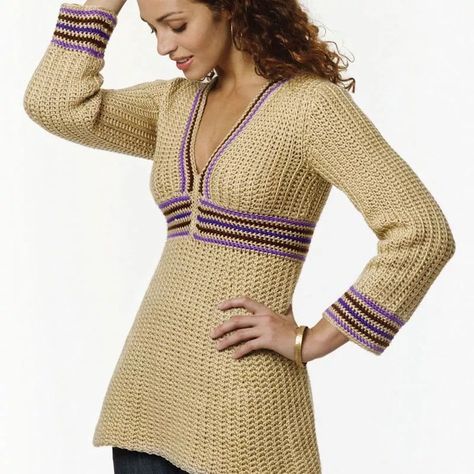 Tunic Patterns For Women, Tunic Dress Patterns, Simple Tunic, Crochet Tunic Pattern, Crochet Size, Tunic Designs, Cardigan Design, Crochet Tunic, Tunic Pattern