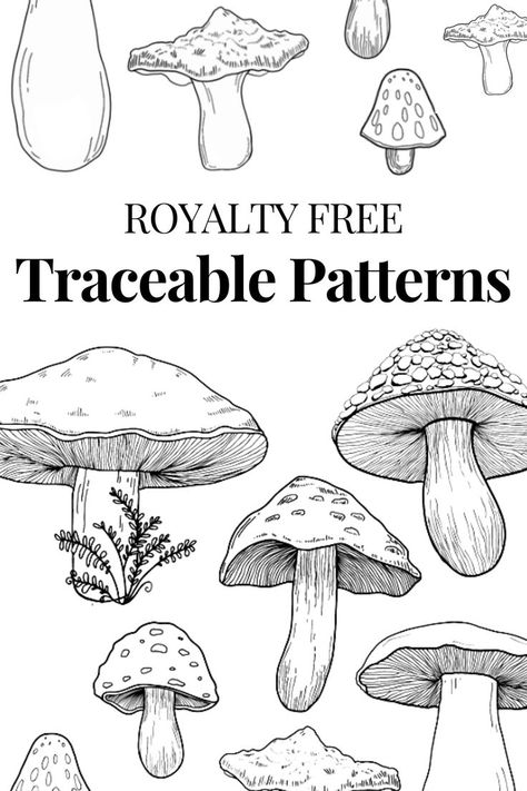 mushroom patterns for tracing and making DIY pyrography projects out of. Beginner Wood Burning Pattern, Easy Pencil Drawing, Beginner Wood Burning, Wood Burning Tips, Wood Burning Patterns Stencil, Dremel Crafts, Wood Burning Stencils, Wood Burning Techniques, Wood Burn Designs