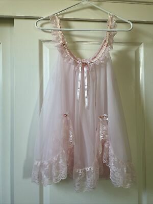 Bonito, Babydoll Nightgown Vintage, Babydoll Dress Nightwear, Babydoll Dress Vintage, Nighty Night Dress, Long Sleeve Night Gown, Pink Babydoll Dress, Gown Aesthetic, Babydoll Nighty