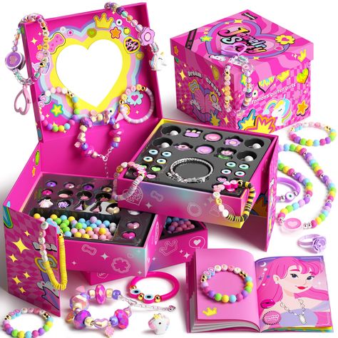 PRICES MAY VARY. 🎁【Ultimate Gifts for Girls:】Ignite joy in your daughter's eyes with this girl gift, encased in a stunning gift box that transforms every opening into a magical moment. A perfect Christmas/birthday/Easter/Halloween gift for 6 7 8 9 10 11 12 year old girl. It's not just a toy; it’s a journey of discovery and delight. 🎁【Imagine It and Create It:】Dive into a world where imagination meets reality. In the manual, girls will find blank templates where they can color, spell letters, a Christmas Craft Gifts, Bracelet Making Kit, Blank Templates, Cool Toys For Girls, Jewelry Making Kit, Unicorn Toys, Christmas Crafts For Gifts, World Crafts, Unicorn Gifts