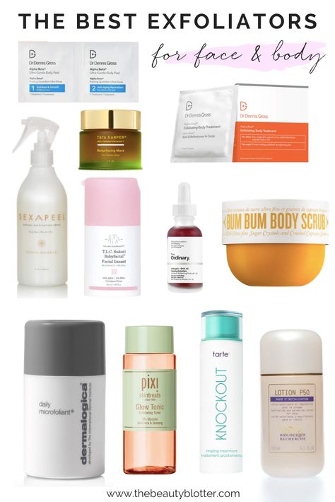 The Best Exfoliators for the Face & Body | The Beauty Blotter Good Face Exfoliator Products, Best Exfoliator For Face Combination Skin, Best Face Scrub Products, Best Body Exfoliator Products, Good Exfoliator For Face, Best Body Scrub Exfoliating, Exfoliators For Face, Best Exfoliator For Face, Best Face Exfoliator