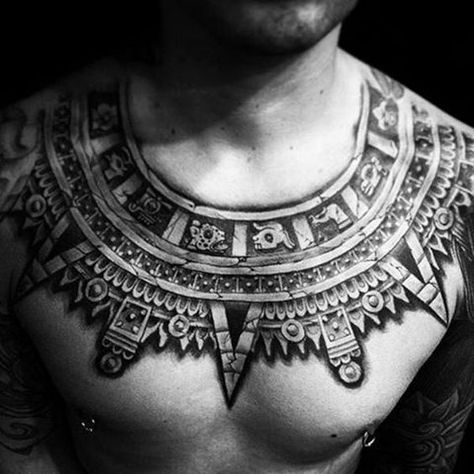 Mexican Tattoos, Aztec Warrior Tattoo, Collar Tattoo, Aztec Tattoos Sleeve, Mayan Tattoos, Aztec Tattoos, Mexican Tattoo, Mexican Art Tattoos, Aztec Tattoo Designs
