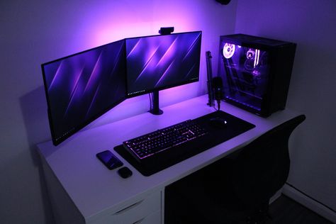 #battlestations #desktop #gaming #gamer #gamingpc #pcgaming #tech #techie #intel #gamingsetup #nvidia #watercooled #pc #uruguay #computer #amd #computers #mods #workstation #pcmod #custompc #pcbuild #pcmasterrace #pcgamer #informatica #rgb #design #interior Cool Gaming Rooms, Gamer Bedroom, Gaming Desk Setup, Game Room Kids, Best Gaming Setup, Computer Gaming Room, Computer Desk Setup, Gamer Setup, Desk Setups