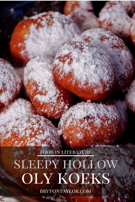 olykoek sleepy hollow recipe Doughnut Recipes, Sleepy Hollow, Hot Oil, Deep Fried, Hamburger Bun, Dough, Literature