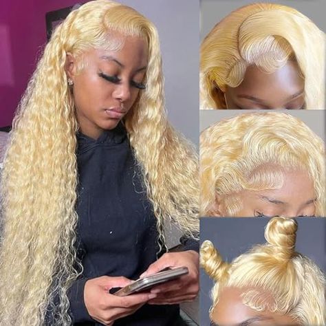 Cuban Twist Hair, Full Lace Wig Glueless, Curly Full Lace Wig, Honey Hair Color, Human Braiding Hair, U Part Wigs, 613 Blonde, Blonde Lace Front Wigs, Honey Blonde Hair