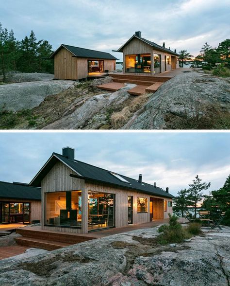 Cozy Cabin Interior, Summer Cabins, Contemporary Cabin, Summer Cabin, Sheds For Sale, Open Living Area, Shed Kits, Shed Homes, Shed Design