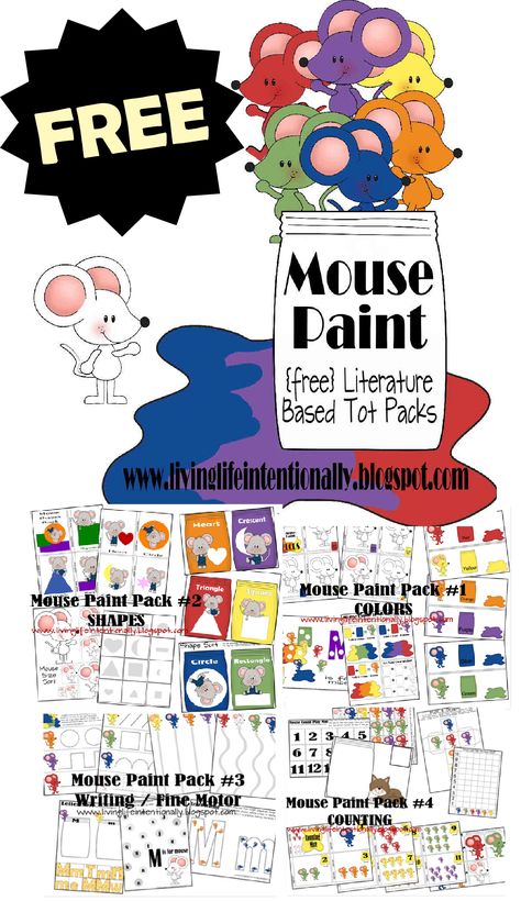 FREE Mouse Paint Worksheets for Kids - These are SO CUTE! So many fun, playful, hands on activities for toddler and preschool age kids to practice writing, colors, shapes, color mixing, and more! Mouse Paint Activities Preschool Free Printable, Color Theme Activities Preschool, A Color Of His Own Activities Preschool, Mouse Paint Craft, Mouse Activities For Preschool, Mouse Paint Activities Preschool, Mouse Paint Activities, Preschool Color Theme, Writing Colors