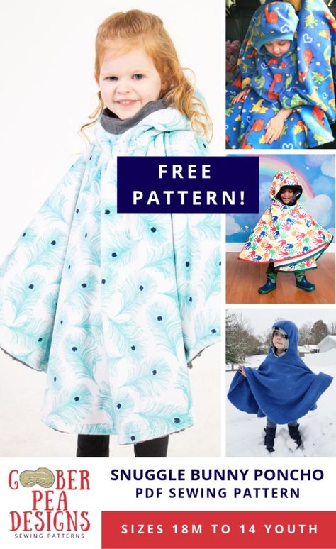 Free printable PDF sewing pattern for car seat poncho, no purchase/email sign up necessary, reversible option, easy to follow, beginner friendly. Digital sewing pattern. Size 18m to 14 youth, unisex, for babies / toddlers / kids. Carseat Poncho Pattern, Fleece Poncho Pattern, Cape Bebe, Kids Poncho Pattern, Hooded Poncho Pattern, Fleece Sewing Projects, Poncho Pattern Sewing, Toddler Poncho, Car Seat Poncho