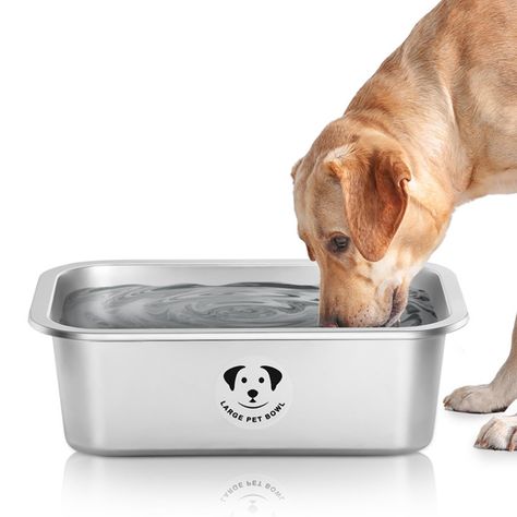 Stainless Steel Dog Bowls for Large Dogs, High Capacity Metal Dog Food Bowls, Ideal Food and Water Bowls for Large, X-Large, and Huge Dog 0.85 Gallons Plush Dog Bed, Pet Water Bowl, Dog Water Dispenser, Stainless Steel Dog Bowls, Food Bowls, Huge Dogs, Dog Water Bowls, Dog Food Bowls, Covered Dog Bed