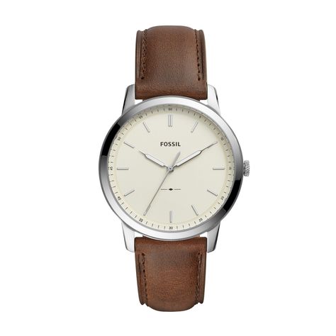 Brown Leather Strap Watch, Brown Leather Watch, Minimalist Watch, Trendy Sweaters, Diamond Education, Three Hands, Fossil Watch, Fossil Watches, The Minimalist