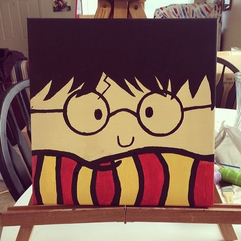 Harry potter acrylic canvas painting                                                                                                                                                                                 More Harry Potter Canvas, Mini Toile, Citate Harry Potter, Kids Canvas Painting, Harry Potter Painting, Kids Canvas, Painting Ideas On Canvas, Easy Canvas Painting, Small Canvas Art