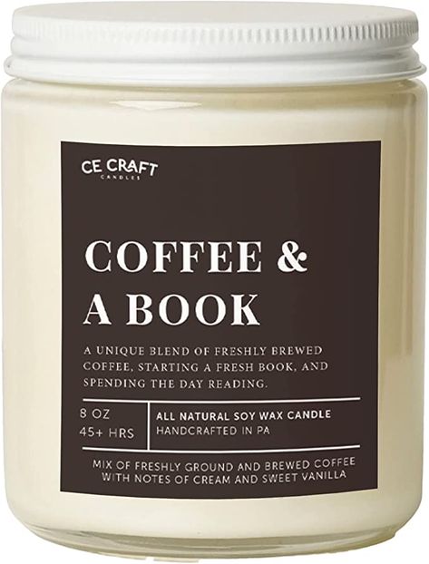 Our Coffee & A Book candle is the perfect candle to light when you are starting that new book; a blend of fresh coffee, mixed with cream and sugar. ad, affiliate, Bookish, bookish gifts, bookish gift, bookish décor, bookish decoration, books, books, favourite books, , bookish, booktok, fantasy books, fantasy, book aesthetic, booktok books, books to read, books aesthetic Candle aesthetic, candle décor, candle decoration, candle gift Book Shop Aesthetic, Bookish Candle, Decoration Books, Coffee And A Book, Book Candles, Book Inspired Candles, Candle Book, Booktok Books, Coffee Scented Candles