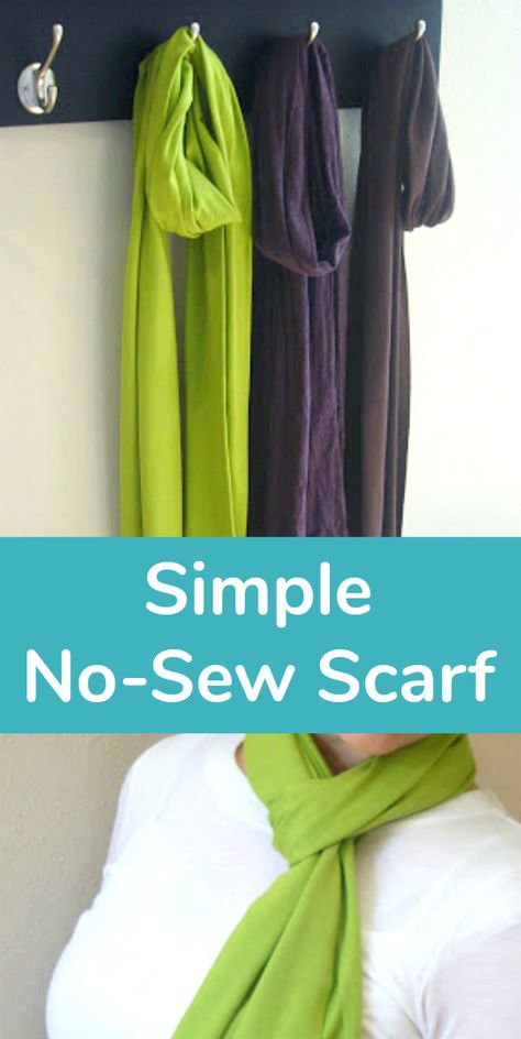 How To Sew A Scarf Easy Diy, Make A Scarf Out Of Fabric, How To Make A Scarf Out Of Fabric, Fabric Scarf Pattern, Diy Fabric Scarf, How To Sew A Scarf, How To Make A Scarf, Scarf Diy Ideas, Jersey Fabric Projects