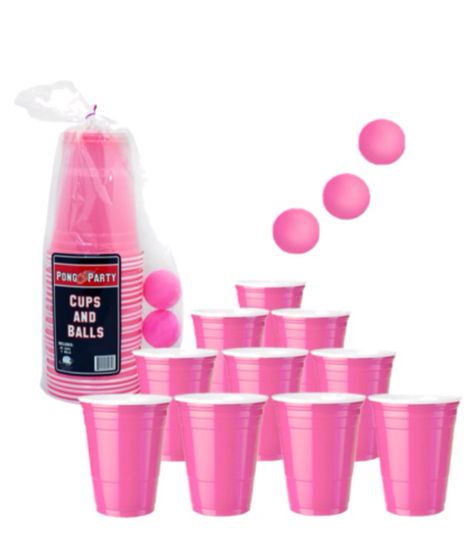 Bachelorette Beer Pong, Pink Beer Pong, Barbie Party Games, Barbie 21st, 30th Birthday Party Women, Team Games For Kids, Beer Pong Cups, Dirty 30 Birthday Party, Barbie Cocktail