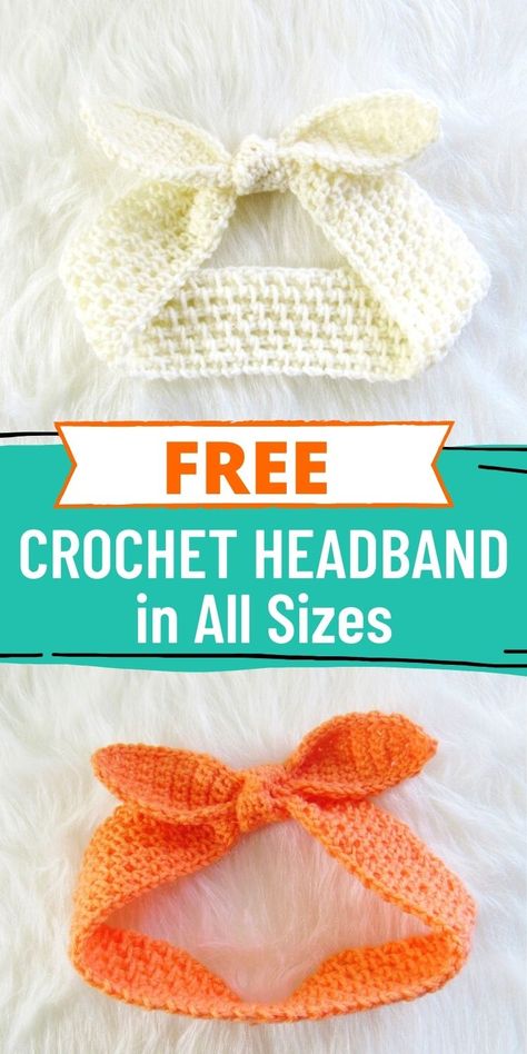 Crochet Gifts Baby, Crochet Crafts Easy, Crochet Bow Headband Pattern Free, Crochet Pattern Baby Headband, Crocheted Baby Headband, Crochet Baby Headband Free Pattern Girls Head Bands, Baby Knitted Headband Pattern Free, Crochet Headband Toddler, Crochet Pattern Free Headband