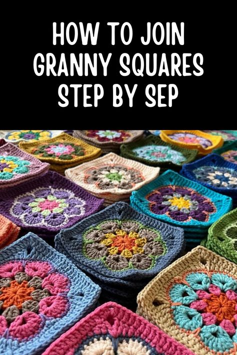 Learn "how to join granny squares step by step" with this comprehensive guide! Perfect for crochet enthusiasts, this tutorial provides detailed instructions for seamlessly connecting your squares into beautiful blankets, scarves, or other projects. With clear visuals and tips, even beginners can master the technique. Elevate your crochet skills and create stunning, cohesive pieces! How To Arrange Granny Squares, How To Join Solid Granny Squares, Crochet Joining Granny Squares, Connecting Granny Squares Easy, Granny Square Instructions, Joining Crochet Squares Tutorials, Crochet Connecting Squares, How To Join Granny Squares Crochet, Crotchet Blankets For Beginners Easy