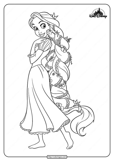 Disney Princess Outline, Rapunzel Coloring, Pintar Disney, Cartoon Outline, Rapunzel Coloring Pages, Tangled Cartoon, Rapunzel Drawing, Tangled Coloring Pages, Tangled Drawing