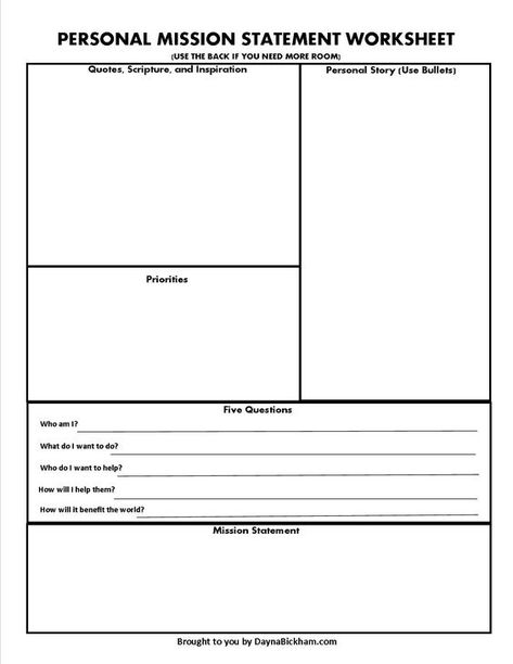 Use this free downloadable worksheet to write your personal mission statement. http://daynabickham.com/how-to-write-a-personal-mission-statement-that-matters/ Personal Worksheets, Habits Worksheet, Mission Statement Template, Personal Mission Statement, Gain Knowledge, Coloring Drawing, Personal Mission, Vision Statement, Government Grants