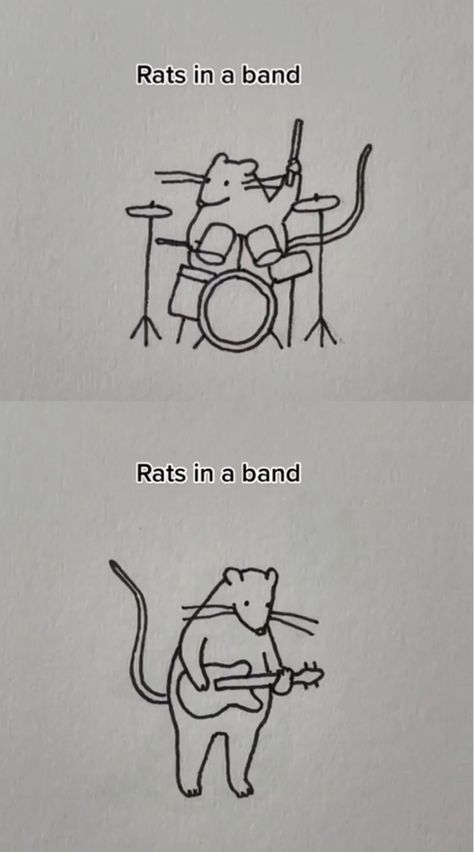 Juliaroblin on tiktok Music Doodle Tattoo, Animal Band Tattoo, Rats In A Band, Matching Tattoos Music, Funny Sister Tattoos For 2, Matching Rat Tattoo, Silly Rat Doodles, Weird Doodles Funny, Tattoo Ideas Female Patchwork