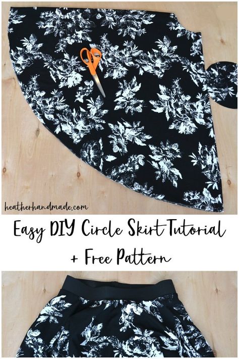 Couture, Crochet Skirt Tutorial, Easy Circle Skirt, Skirt Sewing Pattern Free, Diy Circle Skirt, Circle Skirt Tutorial, Circle Skirt Pattern, Skirt Pattern Free, Circle Skirts