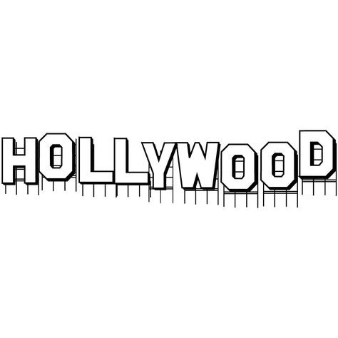 Hollywood Doodles, Hollywood Sign Drawing, Diy Hollywood Sign, Hollywood Tattoo Ideas, Hollywood Sign Tattoo, Hollywood Drawing, Hollywood Illustration, Oscars Aesthetic, Travel Drawings