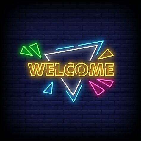 Welcome neon signs style text Premium Ve... | Premium Vector #Freepik #vector #light #neon #sign #welcome Design, Neon, Welcome Neon Sign, Neon Sign, Premium Vector, Neon Signs, Signs