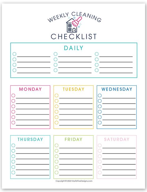 Deep Cleaning Schedule Printable, Daily Cleaning Template, Chores Weekly Schedule, House Cleaning Schedule Template, Weekly Cleaning Calendar, Blank Weekly Cleaning Schedule, Household Cleaning Schedule Chore Charts Free Printable, Organisation, Weekly Bathroom Cleaning Checklist