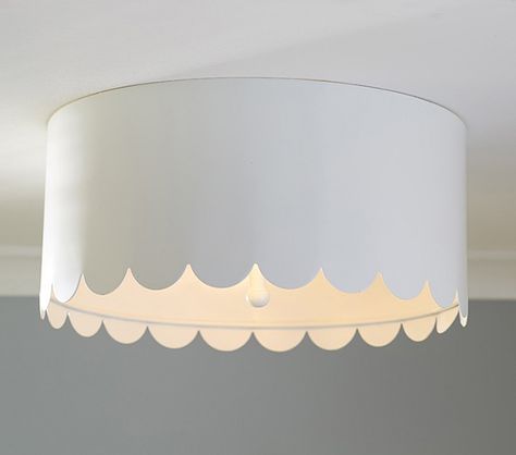 BrightIdeas-CeilingLight-Scalloped White Metal Flushmount. Kids Room Chandelier, Nursery Chandelier, Interactive Lighting, White Diffuser, Nursery Lighting, Playroom Furniture, Cfl Bulbs, Simply White, Beaded Chandelier