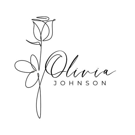 Templates Florist Logo Design, Line Art Rose, Diy Gift Box Template, Rose Line Art, Graphic Designer Studio, Flower Minimalist, Logo Online Shop, Black And White Line Art, Florist Logo