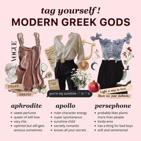 𝕯𝖆𝖗𝖐 𝕽𝖔𝖒𝖆𝖓𝖙𝖎𝖈𝖎𝖘𝖒 on Instagram: "Part 2 ✨ // Which Greek God/ Goddess trio should I do next? . . . . . . . . . Follow @dark.romantics #darkacademiaaesthetic #lightacademia #moodboardaccount #darkacademiafashion #ofwhimsicalmoments #cozycore #darkacademia #thatvelvetfeeling #daysofsmallthings #asecondofwhimsey #moodboardaesthetic #greekmythology #herosofolympus #mbtimemes #aphrodite #greekgoddess #persephone #nichememes #darkacademic #ancientrome #ancientgreece #killyourdarlings #cl Persephone Clothes Aesthetic, Outfits Inspired By Greek Gods, Modern Gods Aesthetic, Persephone Inspired Outfit Aesthetic, Aphrodite And Persephone, Greek Gods And Goddesses Outfits, Romantic Academia Outfits Aesthetic, Persephone Outfit Ideas, Greek God Aesthetic Outfit