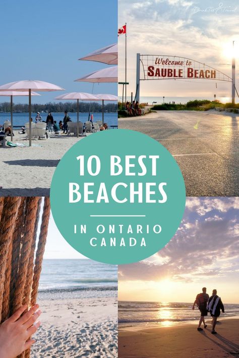 Ontario, Canada has beautiful freshwater beaches across the province. These 10 best beaches in Ontario are sandy beaches on gorgeous lakes. Take a day trip from Toronto to Sauble Beach or explore Sandbanks Beach in Prince Edward County. #ontario #princeedwardcounty #canada #summertravel #grandbend #lakehuron Wasaga Beach Ontario, Sauble Beach Ontario, Sandbanks Ontario, Sandbanks Beach, Woodbine Beach, Niagara Falls Vacation, Ontario Beaches, Sauble Beach, Prince Edward County Ontario