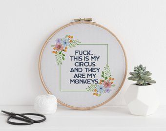 Patchwork, Subversive Cross Stitches, Funny Embroidery, Funny Cross Stitch, Cross Stitch Quotes, Funny Cross Stitch Patterns, Subversive Cross Stitch, Cute Cross, Colour Chart