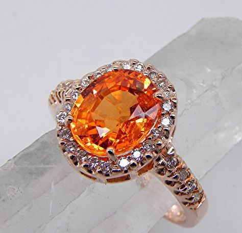 Orange Engagement Ring, Vintage Spoon Rings, Yellow Gold Diamond Engagement Ring, Orange Ring, Tiaras Jewellery, Multicolor Jewelry, Cognac Diamonds, Spessartite Garnet, Shiny Objects