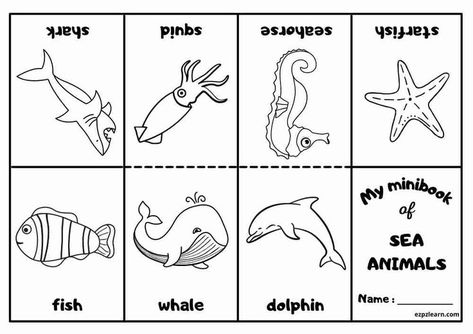 Ocean Animals Preschool, Book Pages Printable, Mini Coloring Book, Mario Coloring Pages, Fathers Day Coloring Page, Swear Word Coloring Book, Animal Worksheets, Abstract Coloring Pages, Abc Coloring