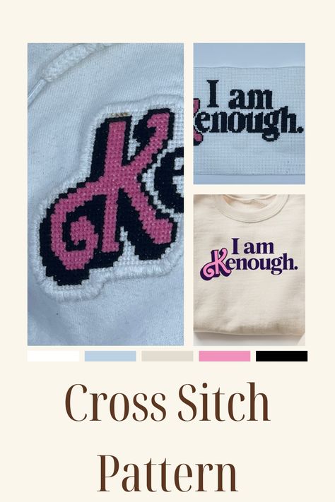 Barbie Cross Stitch Patterns, Barbie Cross Stitch, Cross Stitch Fonts, Barbie Movie, I Am Enough, Needle Point, Barbie Movies, Modern Cross Stitch, Christmas List