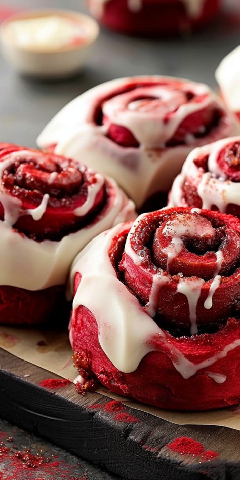 Red Velvet Cinnamon Rolls [145 Minutes] - Chasety Red Velvet Cinnamon Rolls Recipe, Red Velvet Cinnamon Rolls, Cinnamon Rolls From Scratch, Active Dry Yeast, Cinnamon Rolls Homemade, Cinnamon Spice, Cinnamon Rolls Recipe, Chocolate Cinnamon, Sweet Roll