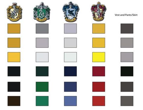 Harry Potter Color Palette, Harry Potter House Colors, Harry Potter Uniform, Hogwarts House Colors, Classe Harry Potter, Harry Potter Colors, Hogwarts Uniform, Harry Potter Quilt, Harry Potter Oc