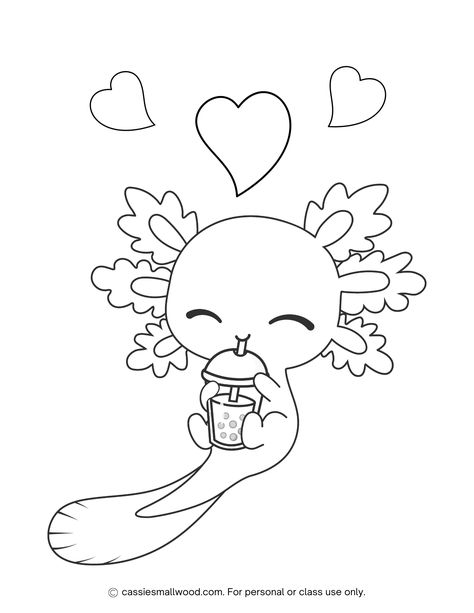 Axolotl drinking boba coloring page free printable pdf Kawaii, Cute Axolotl Coloring Pages, Moriah Elizabeth Coloring Pages, Axolotl Coloring Pages Free Printable, Bubbles Coloring Pages, Free Kawaii Coloring Pages, Boba Coloring Page, Axolotl Drawing Cute, Axolotl Crafts For Kids