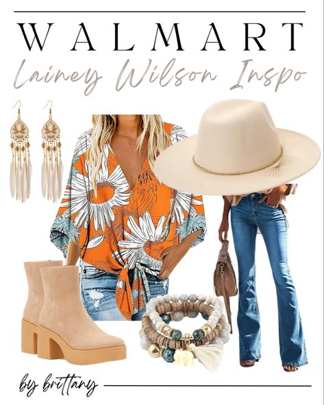 Neutrals with a bold pop of color or pattern ☑️ this awesome outfit from Walmart has just enough Lainey Wilson flare mixed with classic country chic. Follow my shop @brittanyjohnson on the @shop.LTK app to shop this post and get my exclusive app-only content! #liketkit #LTKshoecrush #LTKFind #LTKstyletip @shop.ltk https://liketk.it/4hWFY Laney Wilson Inspired Outfits, What To Wear To Lainey Wilson Concert, Lainey Wilson Concert Outfit Ideas, Lainey Wilson Inspired Outfits, Laney Wilson Concert Outfit, Laney Wilson Outfits, Line Dancing Outfit Country Women, Lainey Wilson Hair, Line Dancing Outfit Country