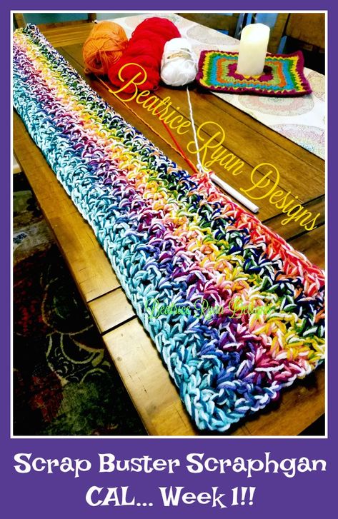 Varigated Crochet Patterns Free, Scrap Yarn Crochet Blanket Pattern Free, Scrapghan Crochet, Crochet Scrapghan, Scrap Crochet, Scrap Yarn Crochet, Crochet Afghan Patterns Free, Scrap Yarn, Scrap Busters