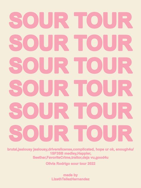 Olivia rodrigo sour tour concert 2022 Olivia rodrigo poster Olivia Rodrigo olivia rodrigo poster art Poster Poster Art Art Danish Pastel Posters Danish Pastel Wall Posters, Photo Wall Collage Photos, Danish Pastel Room Aesthetic Posters, Room Posters Printable Pink, Pink Aesthetic Olivia Rodrigo, Danish Pastel Room Prints, Olivia Rodrigo Sour Tour Poster, Posters On Wall Bedroom Olivia Rodrigo, Danish Pastel Posters Printable