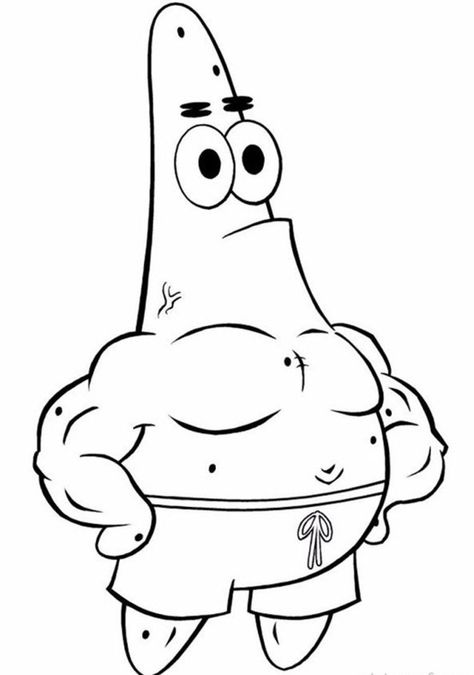 Patrick Star Sketch, Celebrity Coloring Pages, Patrick Star Painting, Patrick Drawing, Patrick Spongebob, Gangster Drawings, Spongebob Coloring, Doodles Bonitos, Spongebob Drawings