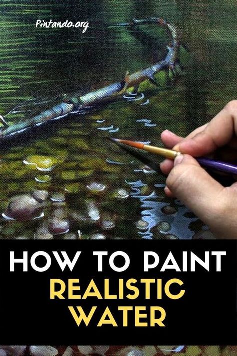 Water In Acrylic Paint, How To Draw Water With Acrylic, Practice Painting Ideas, How To Paint Clear Water, How To Paint Pond Water, Jae Dougall Art, Paintings Of Birds Acrylic, Watercolor Pond Painting, How To Paint Realistic Water