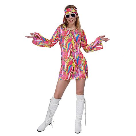 PRICES MAY VARY. 90% polyester Pull On closure Hand Wash Only 70s halloween costumes for women Polyester Imported Size:M L Include:Headpiece,Dress Hand Wash Perfect for costume parties, themed parties, fancy dress Disco Costume 70s, 70s Outfits Women, 70s Dress Up, Moda Hippie Chic, 70s Fancy Dress, Bohemian Chic Dresses, Look Hippie Chic, Disco Costume, Y2k Cardigan