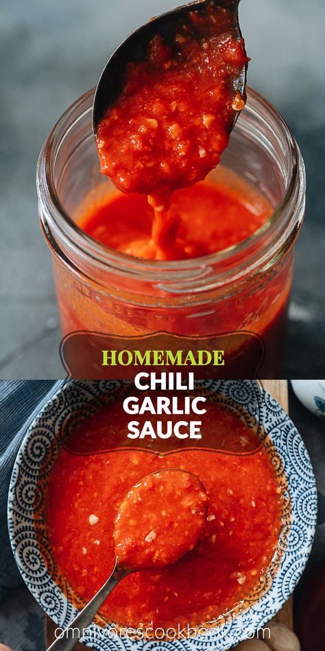 Vegan Chili Sauce, Vietnamese Chili Sauce, Garlic Chilli Sauce Recipe, Hot Chilli Sauce Recipe, Homemade Chili Garlic Sauce, Omnivores Cookbook, Che Recipe, Spicy Garlic Sauce Recipe, Spicy Asian Sauce