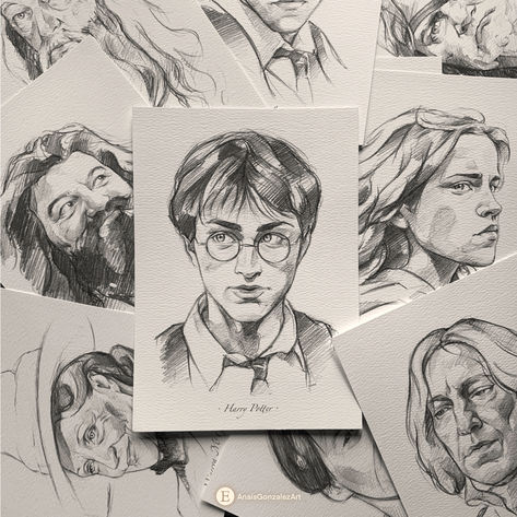 Tumblr, Disney Character Sketches, Harry Potter Portraits, Harry Potter Sketch, Harry Potter Cards, Harry Potter Items, Disney Drawings Sketches, Sketchbook Inspo, Character Illustrations