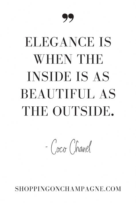 "Elegance is when the inside is as beautiful as the outside." - Coco Chanel #quote #fashionquote #dailyquote #inspirationalquotesforwomen Fashion Business Aesthetic Wallpaper, Coco Chanel Quotes Aesthetic, Chanel Vibes Wallpaper, Art That Inspires, Designer Wall Decor, Breakfast At Tiffany’s Quotes, Chanel Quotes Wallpaper, Chanel Quotes Classy, Coco Chanel Aesthetic Wallpaper