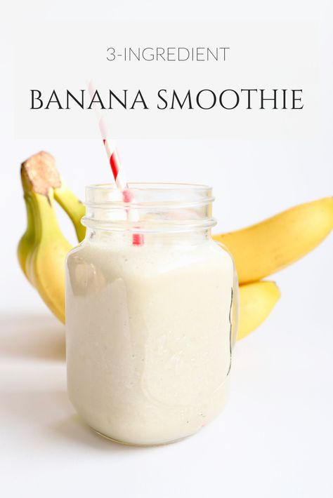 Healthy Banana Breakfast Smoothie #banana #smoothie #recipe #breakfast Banana Breakfast Smoothie, Banana Shake, Healthy Afternoon Snacks, Vegan Smoothie, Banana Smoothie Recipe, Frozen Bananas, Breakfast Smoothie Recipes, Banana Breakfast, Strawberry Banana Smoothie